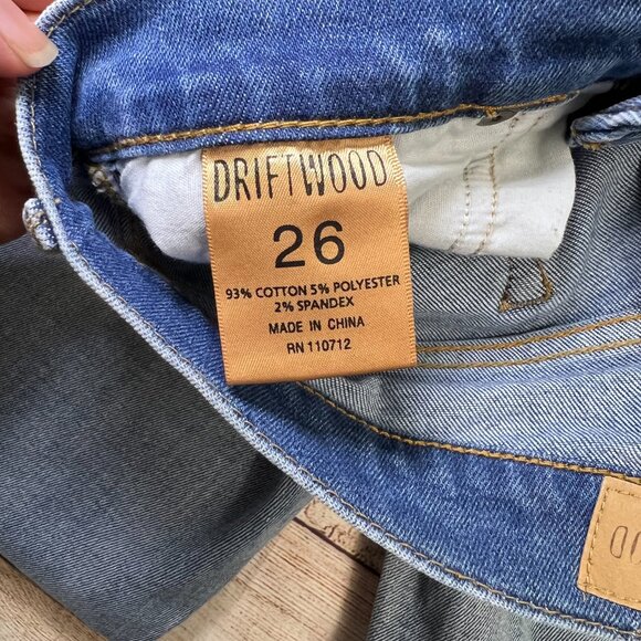 Driftwood Jackie Embroidered Jeans Size 26 Floral Distressed Light Wash Skinny - Picture 7 of 15